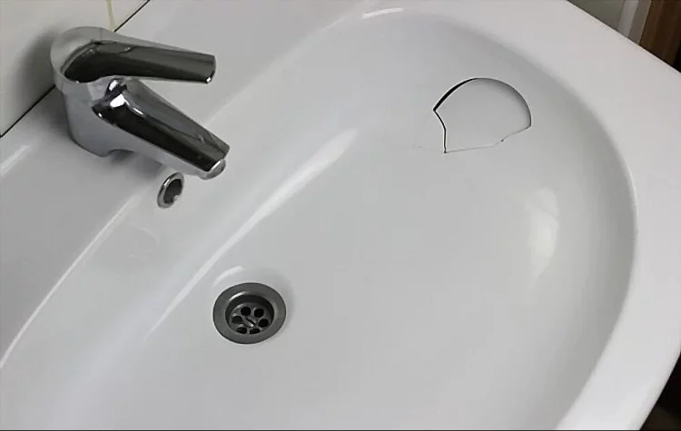how to fix a broken porcelain sink at home